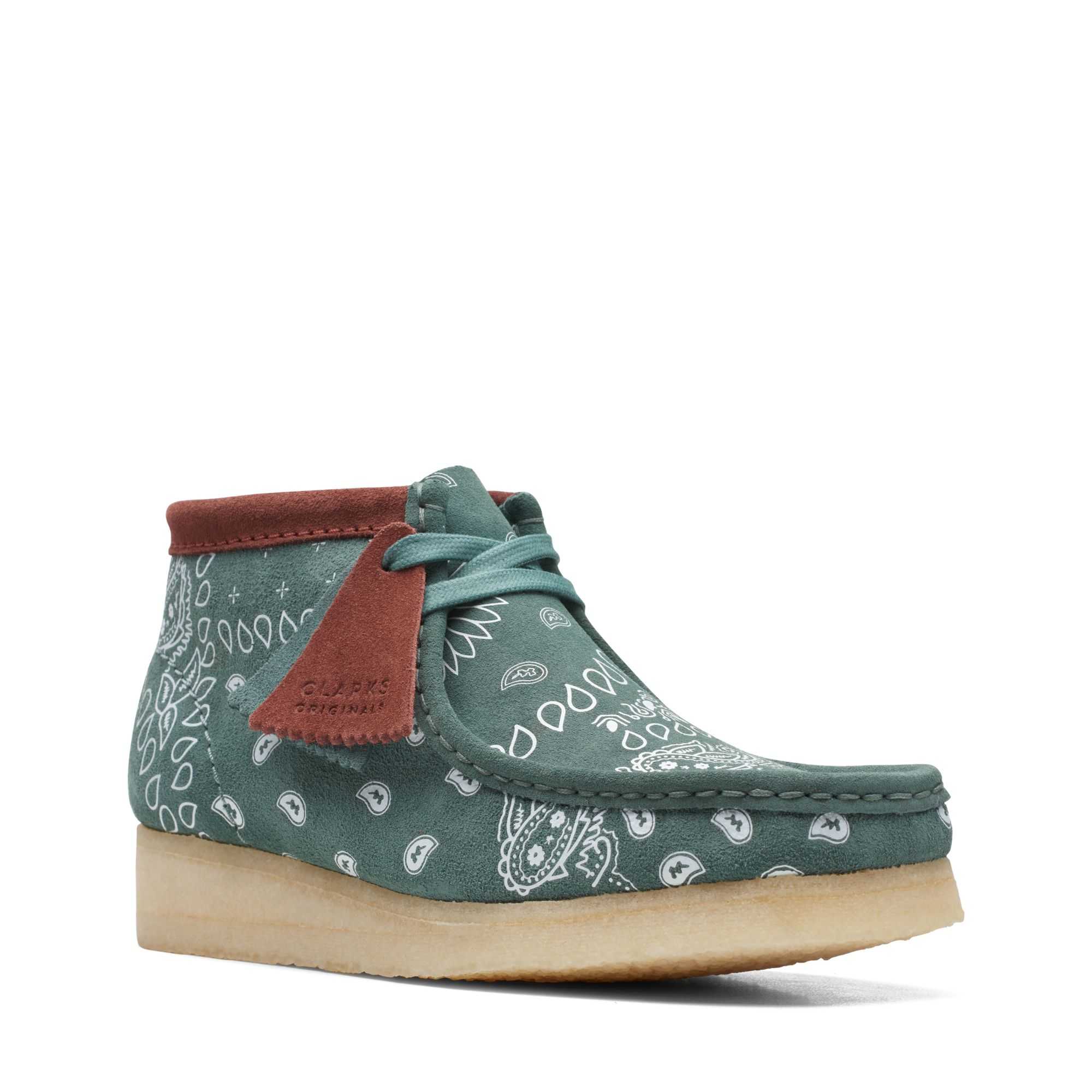 Boty Clarks Wallabee Boot Zelene | 75JGHNMUY