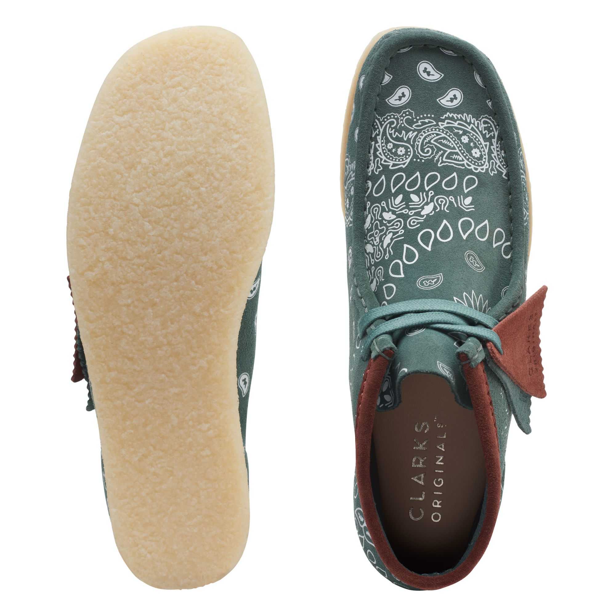 Boty Clarks Wallabee Boot Zelene | 75JGHNMUY