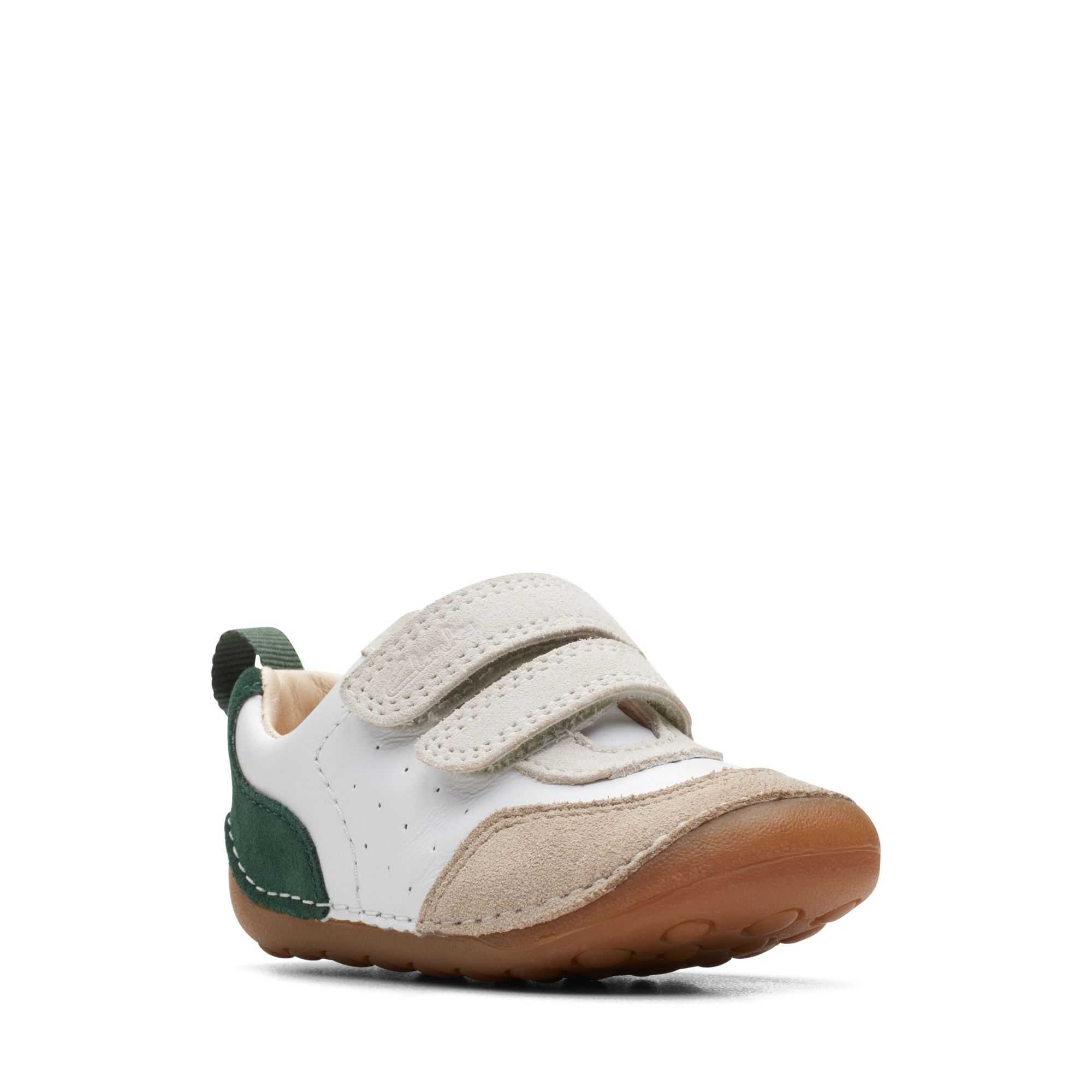 Obuv Clarks Tiny Hero Toddler Bílé Zelene | 41VNYUQGK