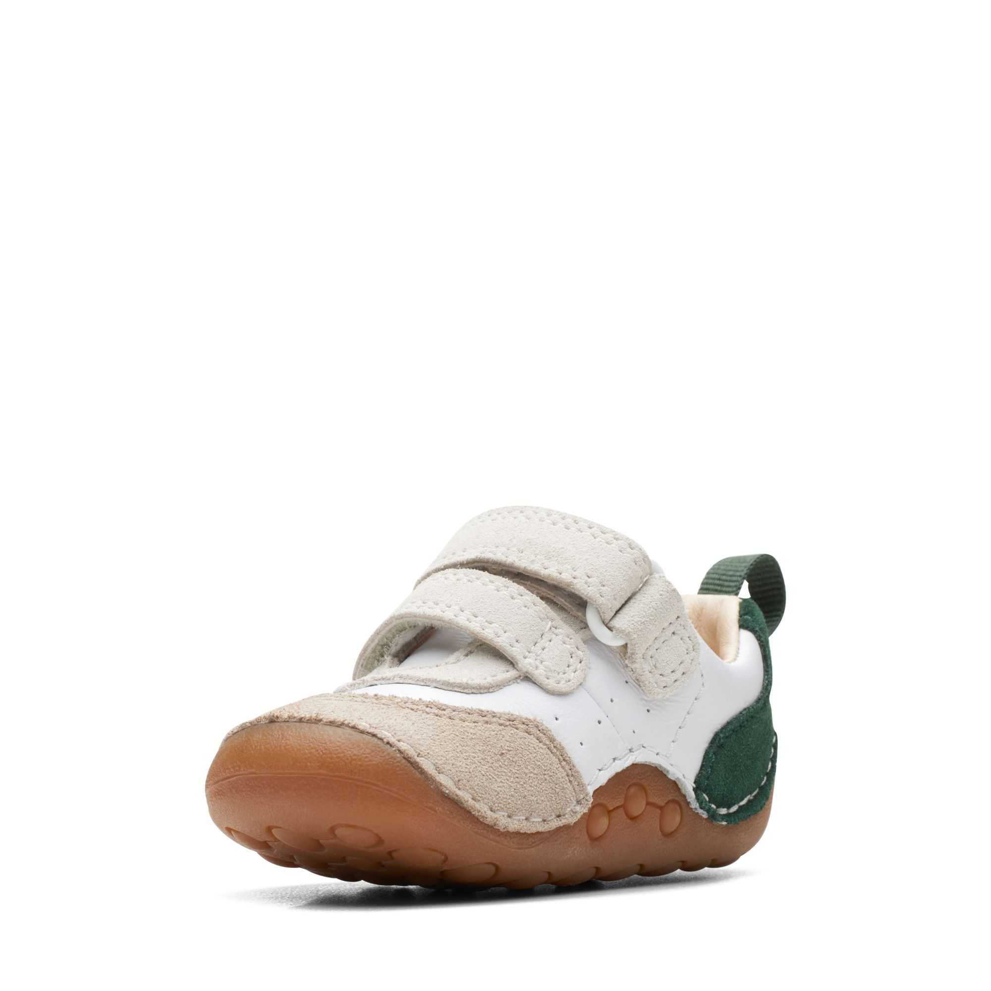 Obuv Clarks Tiny Hero Toddler Bílé Zelene | 41VNYUQGK