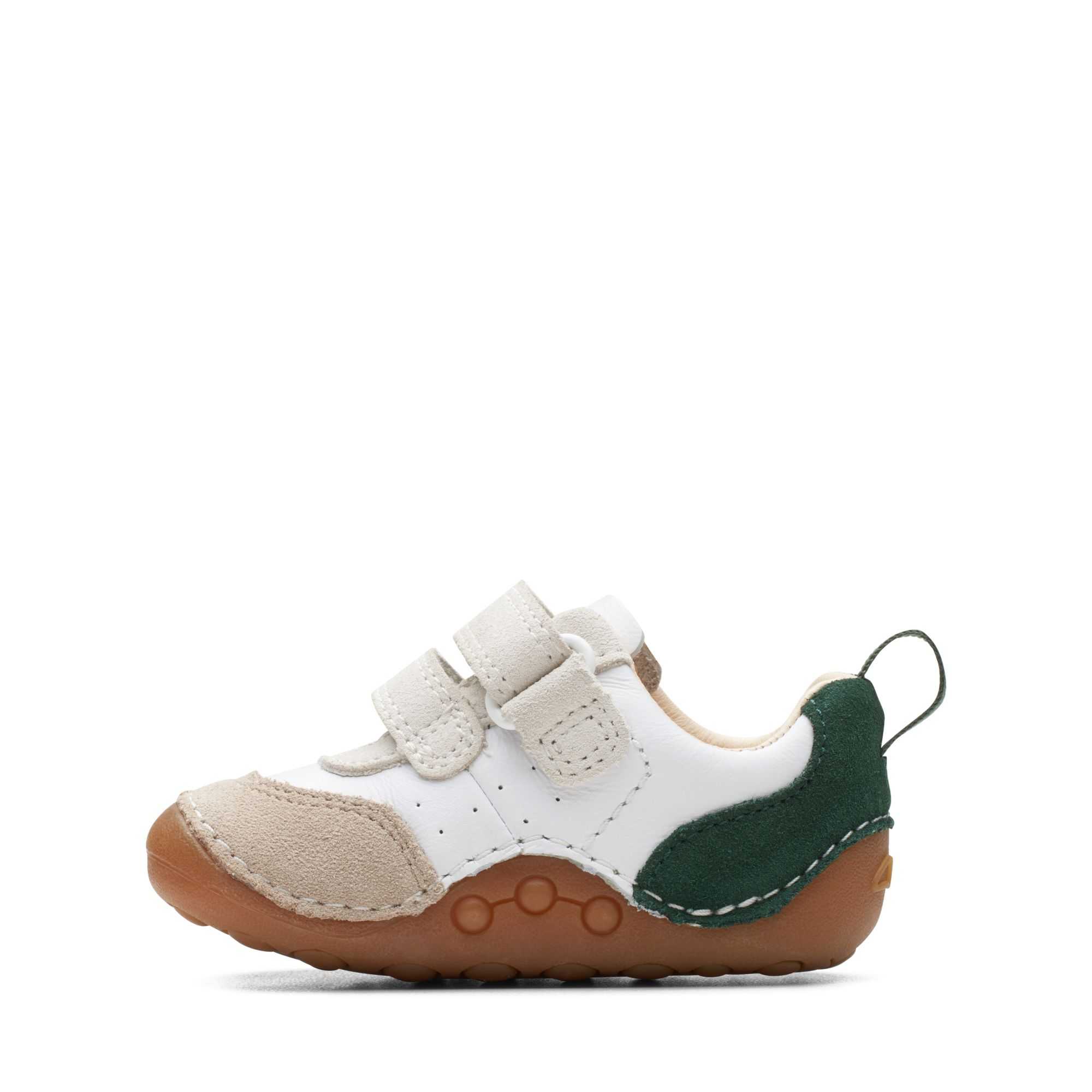 Obuv Clarks Tiny Hero Toddler Bílé Zelene | 41VNYUQGK