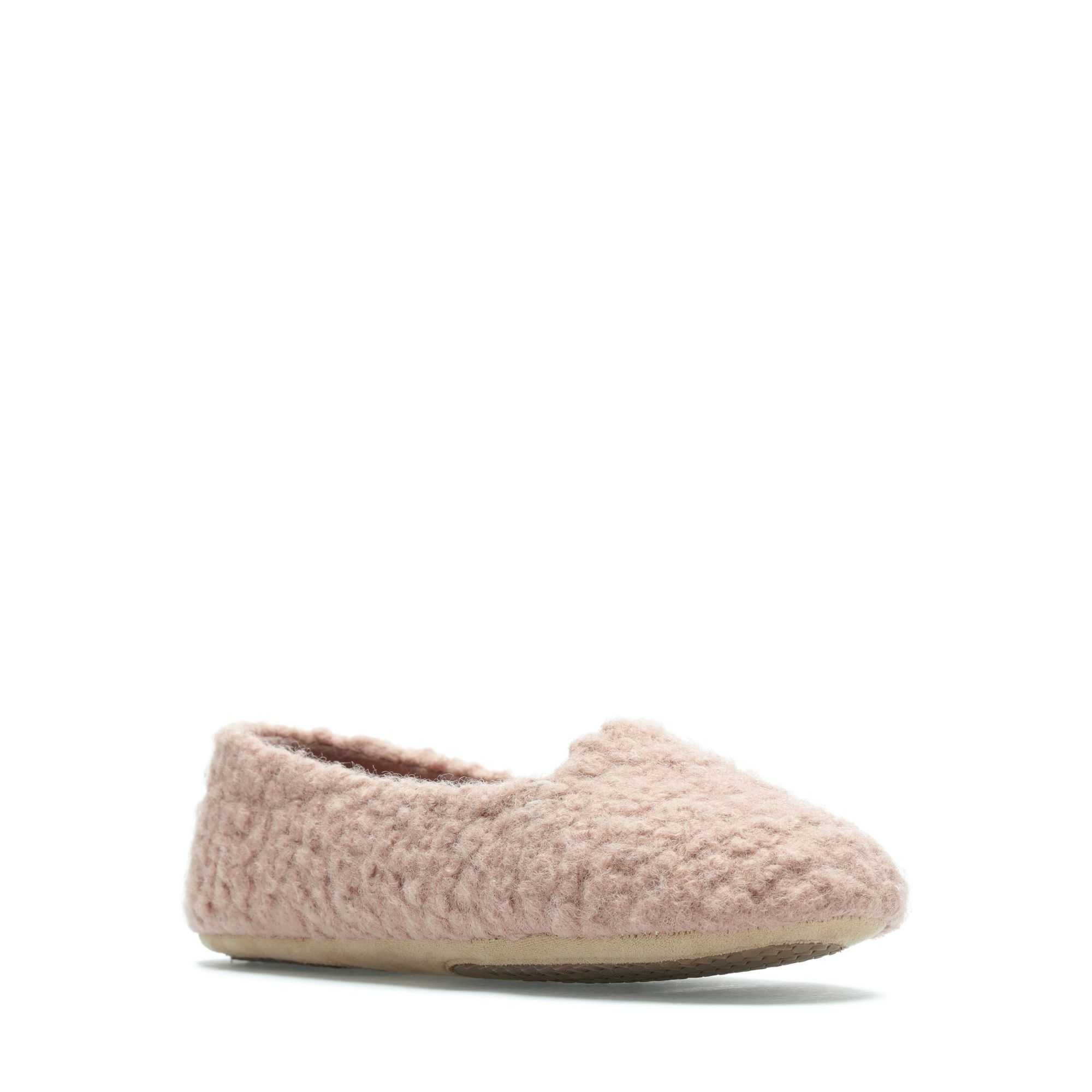 Pantofle Clarks Cozily Curl Růžové | 21OQPIBZX