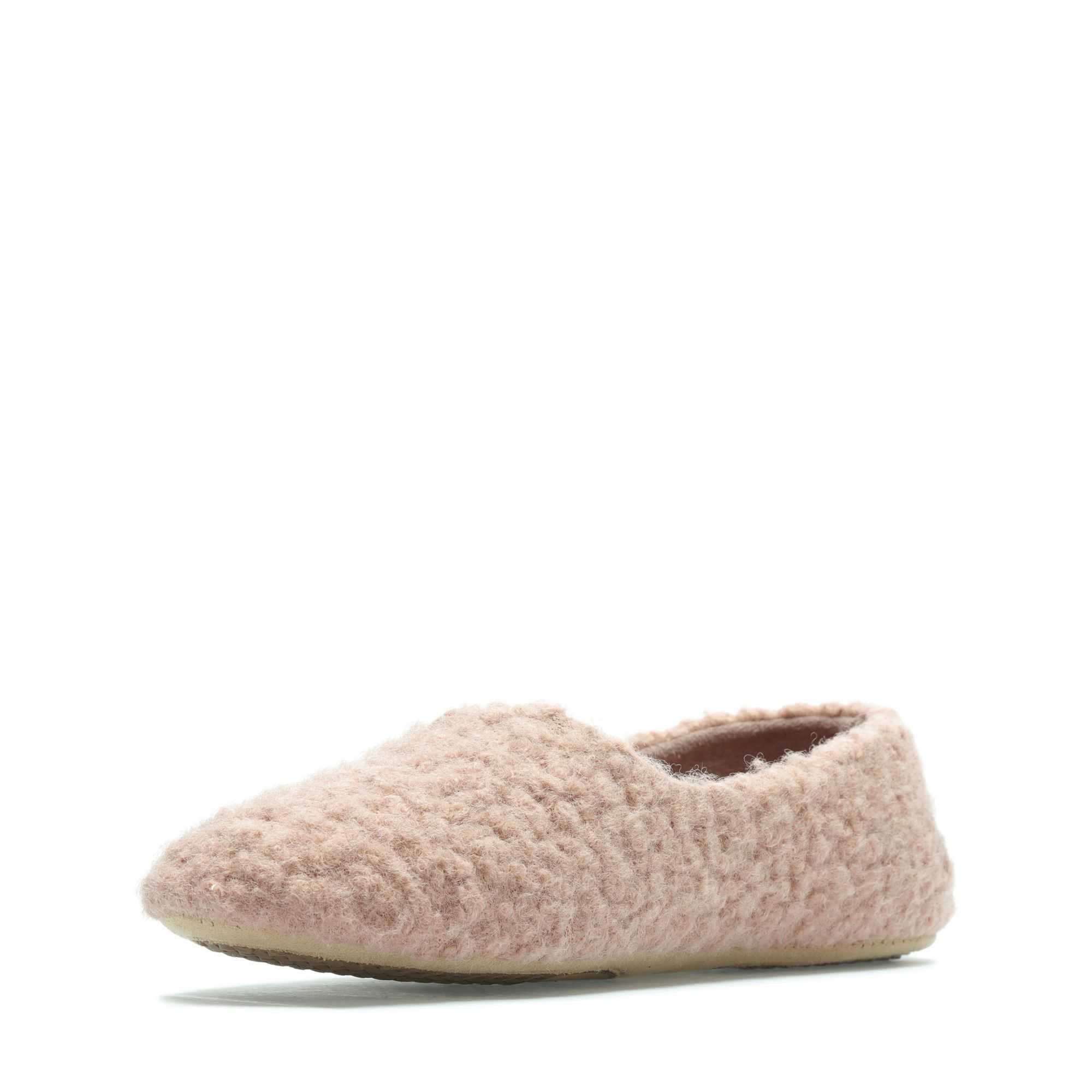 Pantofle Clarks Cozily Curl Růžové | 21OQPIBZX