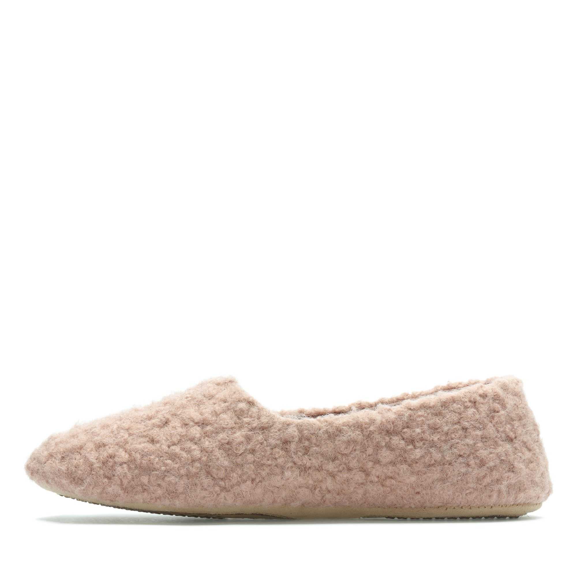 Pantofle Clarks Cozily Curl Růžové | 21OQPIBZX