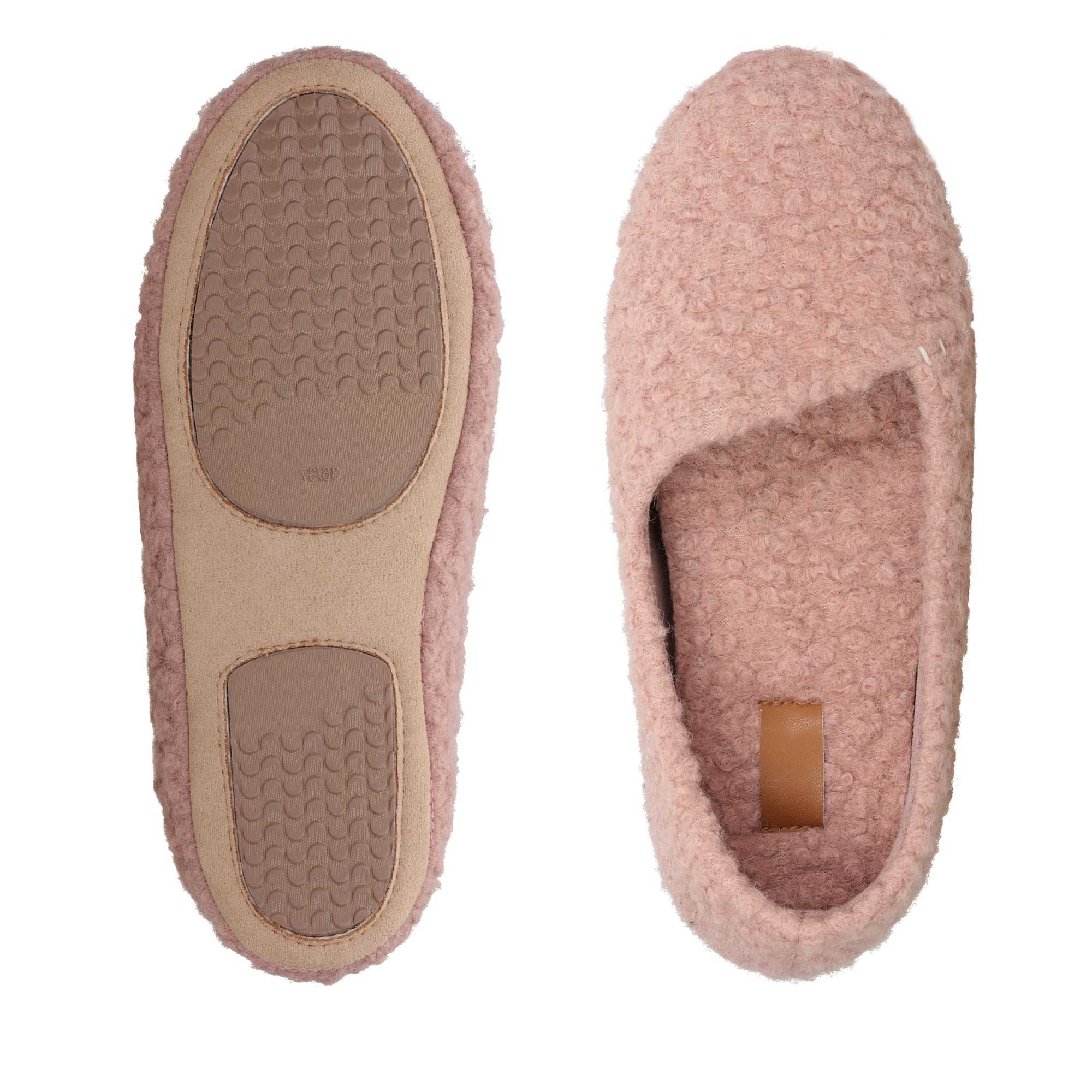 Pantofle Clarks Cozily Curl Růžové | 21OQPIBZX