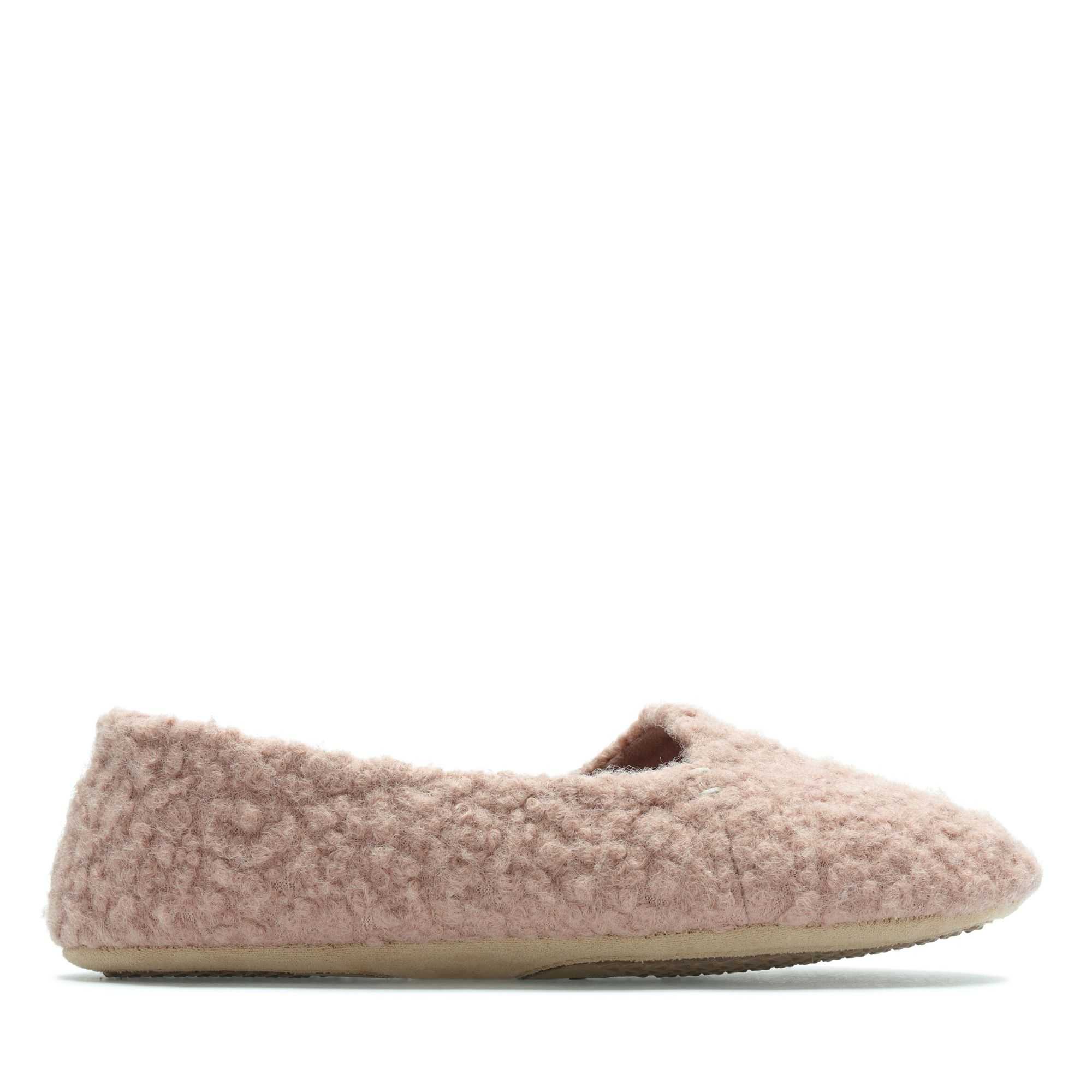 Pantofle Clarks Cozily Curl Růžové | 21OQPIBZX