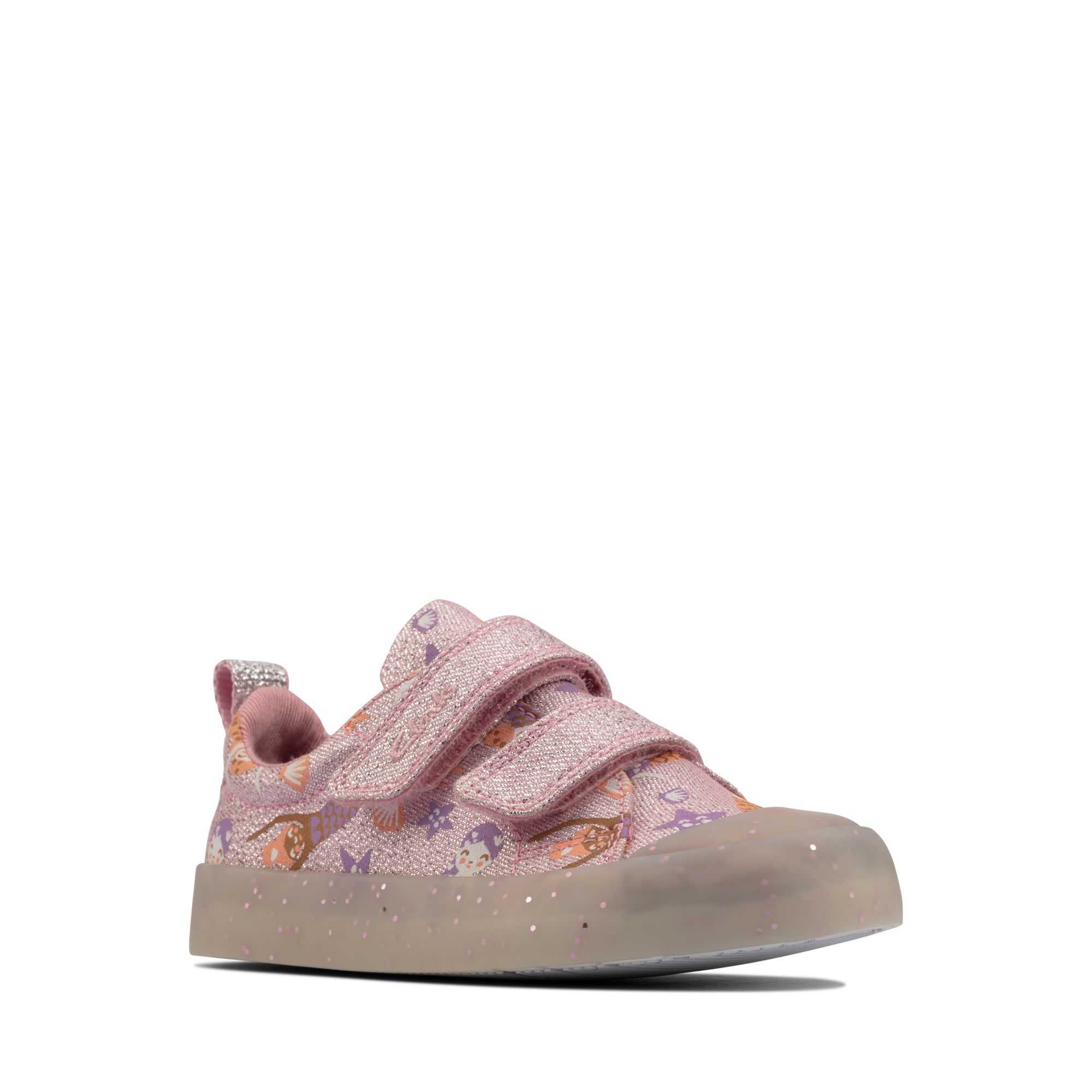 Plátěné Boty Clarks Foxing Print Toddler Růžové | 35ENDUPSM