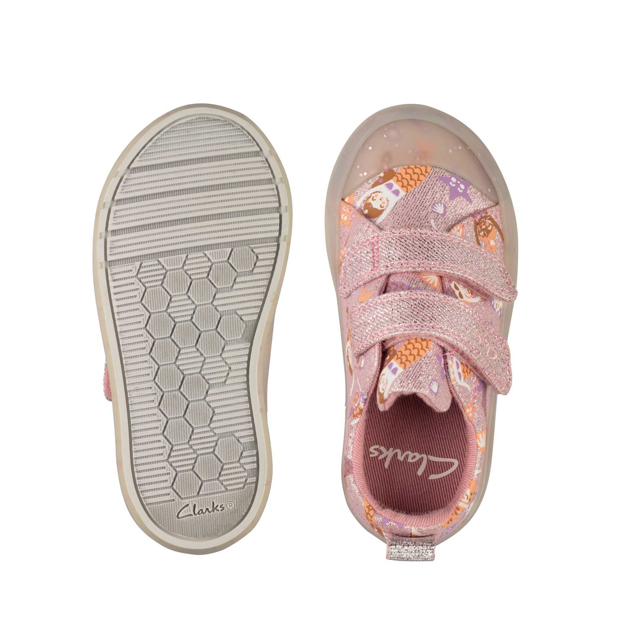 Plátěné Boty Clarks Foxing Print Toddler Růžové | 35ENDUPSM