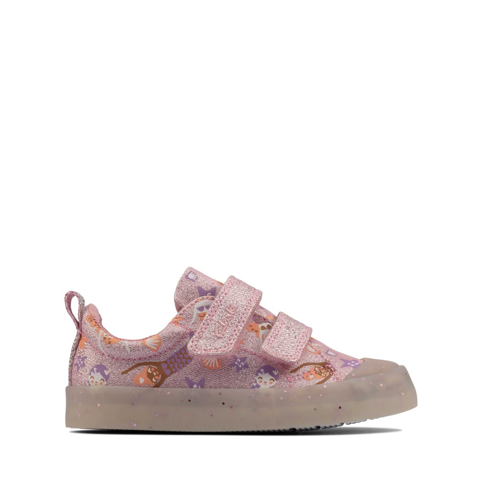 Plátěné Boty Clarks Foxing Print Toddler Růžové | 35ENDUPSM