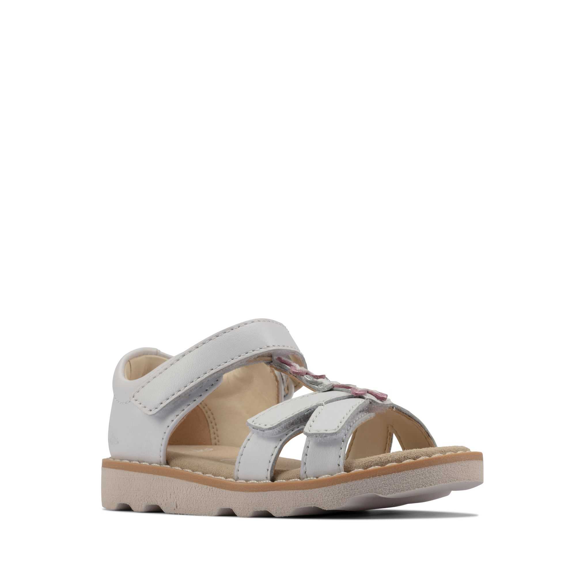 Sandály Clarks Crown Flower Toddler Bílé | 68KEPIUTL