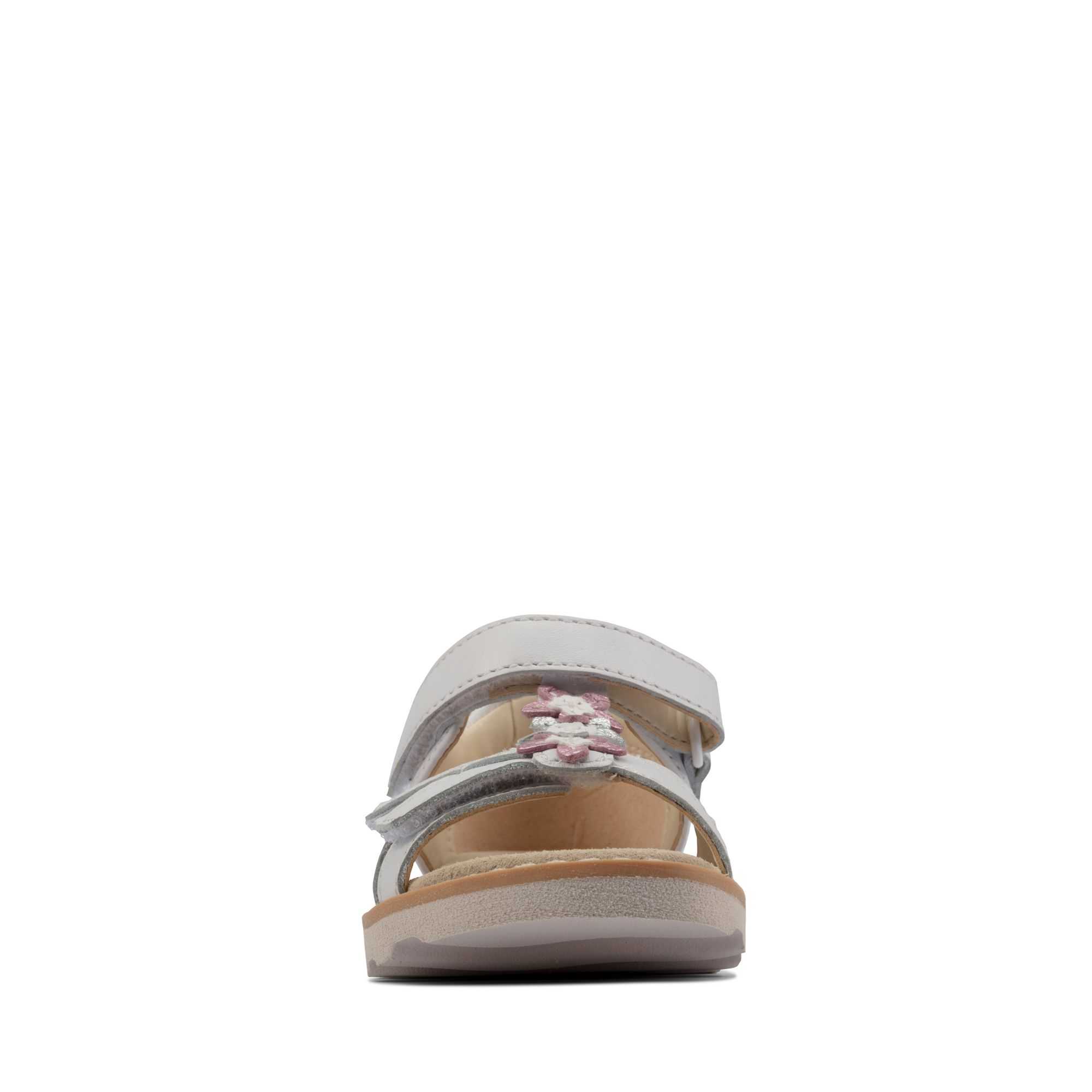 Sandály Clarks Crown Flower Toddler Bílé | 68KEPIUTL