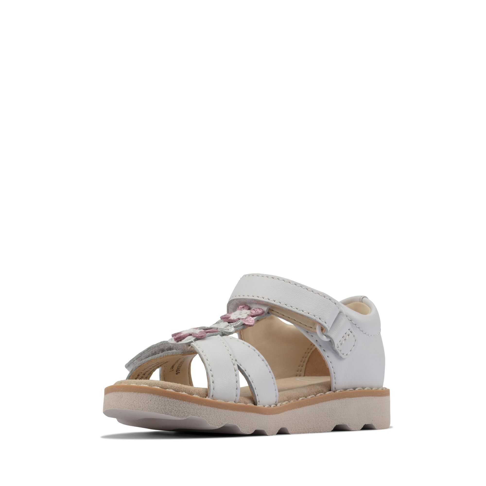 Sandály Clarks Crown Flower Toddler Bílé | 68KEPIUTL