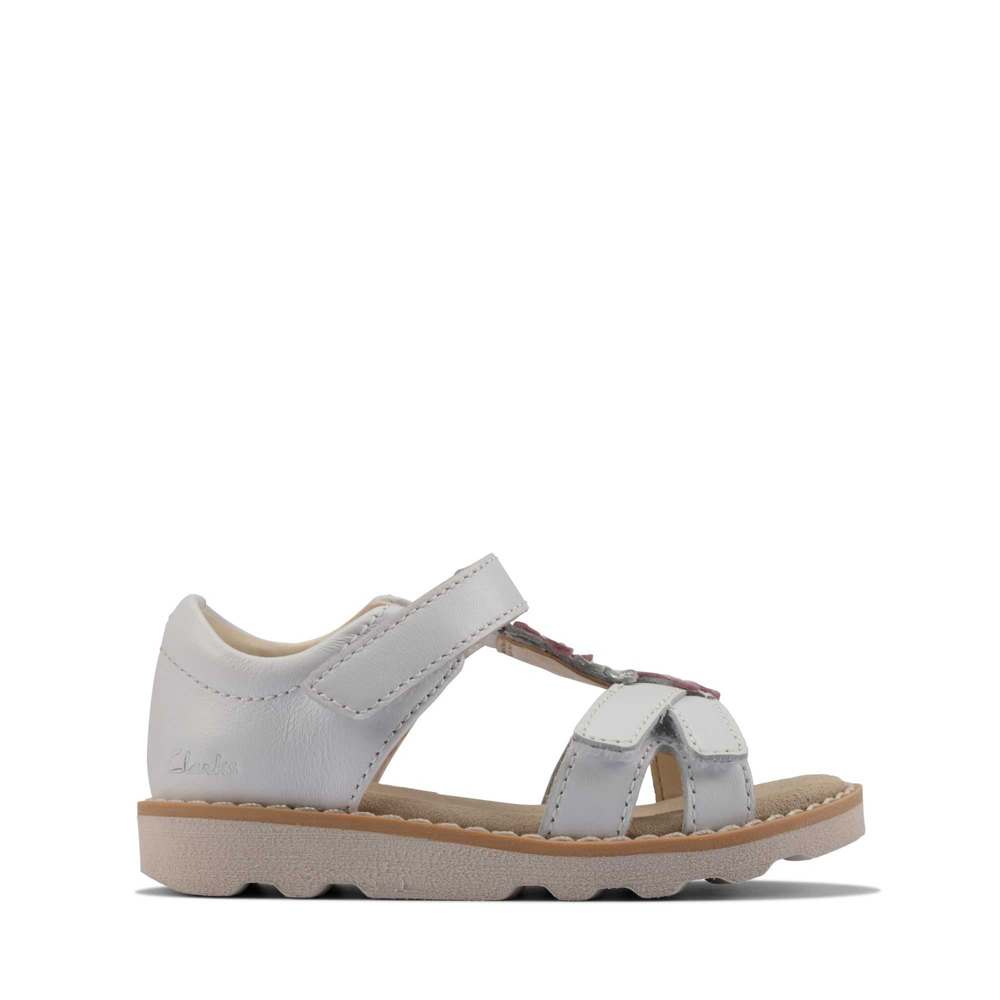 Sandály Clarks Crown Flower Toddler Bílé | 68KEPIUTL