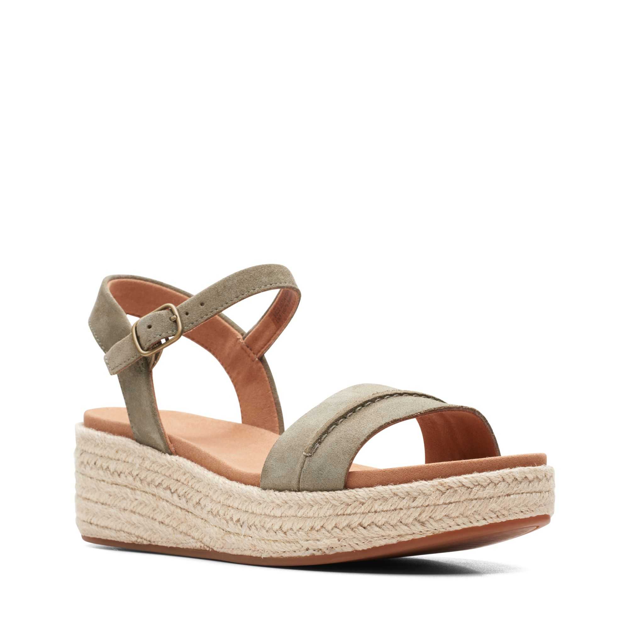 Sandály Clarks Kimmei Stitch Olivy Zelené | 95DYZTMUR