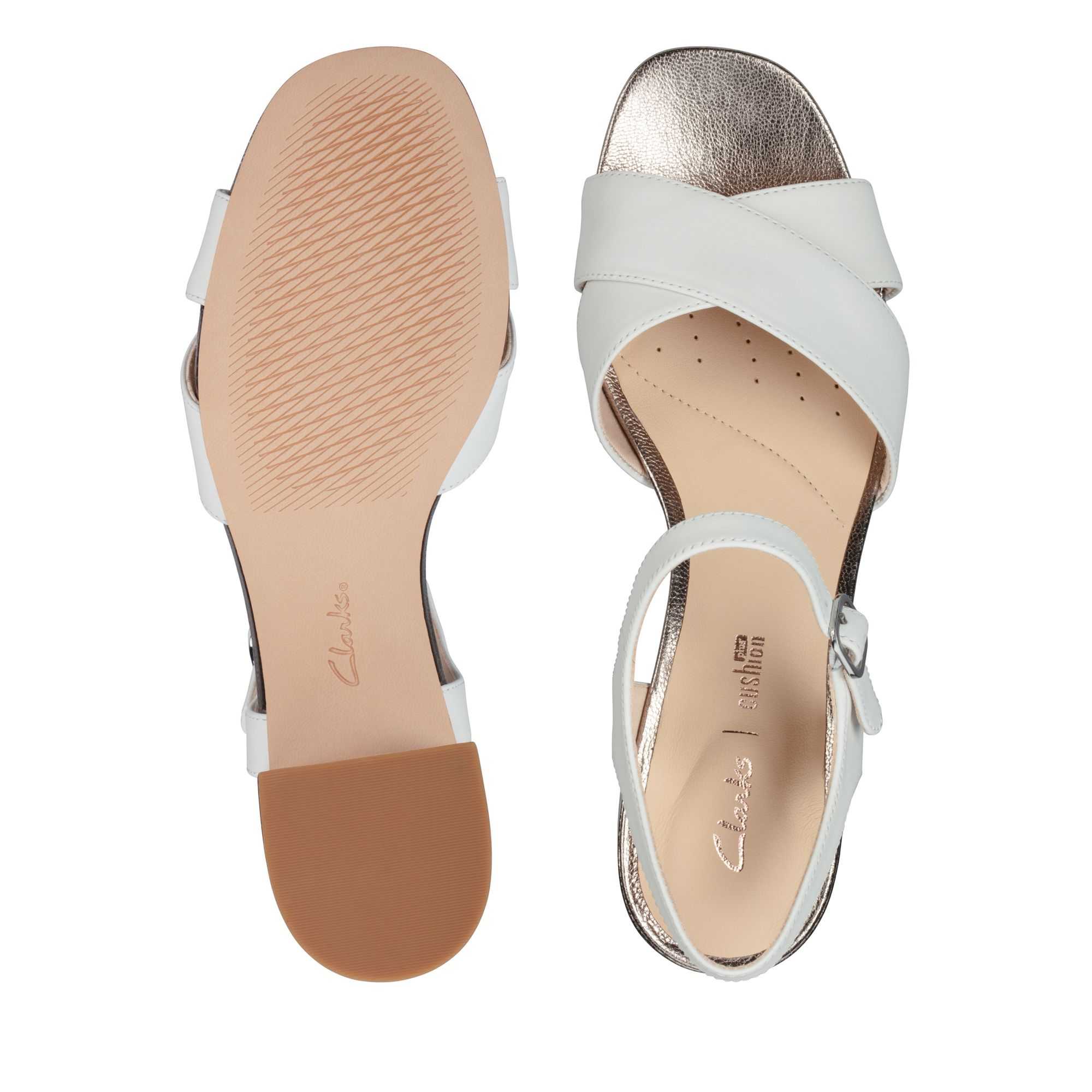 Sandály Clarks Sheer 35 Páskové Bílé | 35DYIWPME